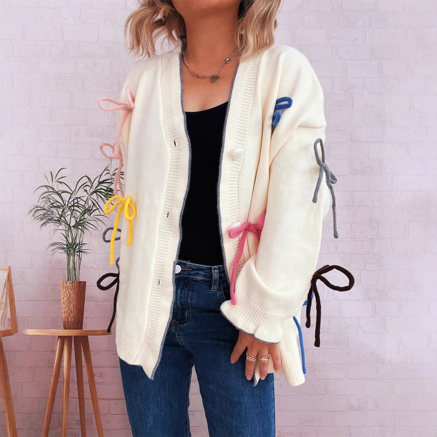 Damen Strickjacke Oversized Bunt Eveloria