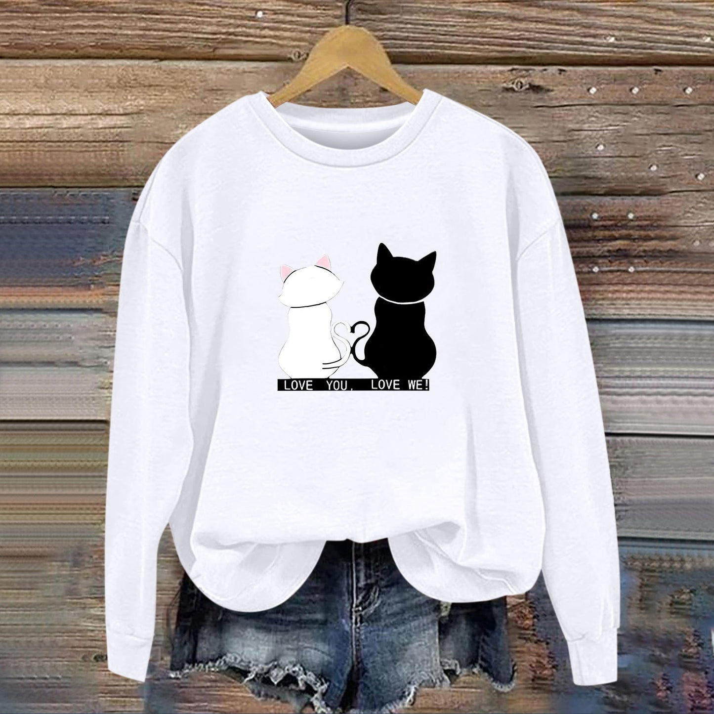 Damen Sweatshirt Katzenmotiv Humor