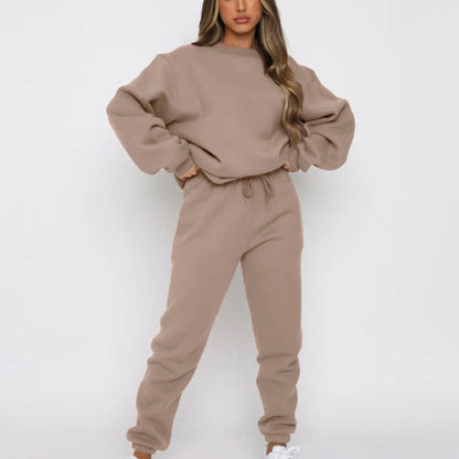 Damen Fleece-Set Innen Angeraut Elastischer Bund Eveloria