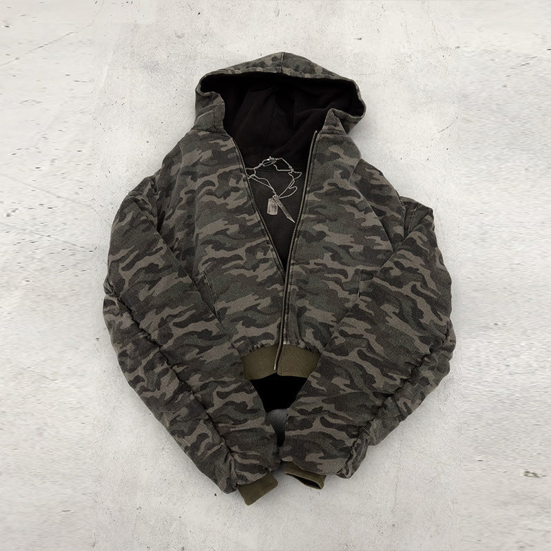 Damen Camouflage Bomberjacke Doppelmaterial