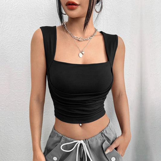 Damen Cropped Tanktop Raffiniertes Design Quadratischer Ausschnitt - Eveloria