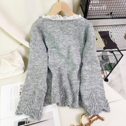 Damen Strickpullover mit Schleifenapplikationen Eveloria
