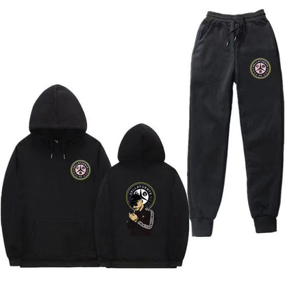 Damen Kapuzenpullover-Set mit Jogginghose, einzigartigem Druck,