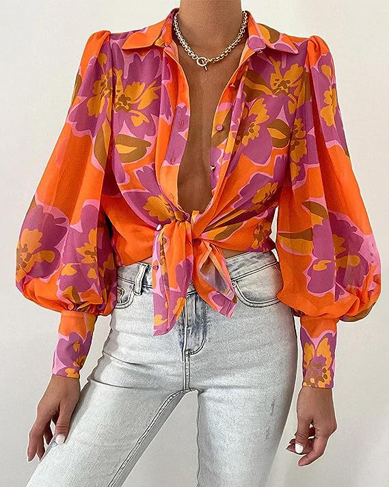 Damen Bluse Leopardenmuster Lässiger Schnitt