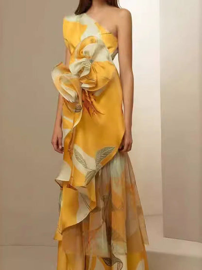 Damen Hochzeitskleid Asymmetrisch Florale Akzente Weiße Eveloria
