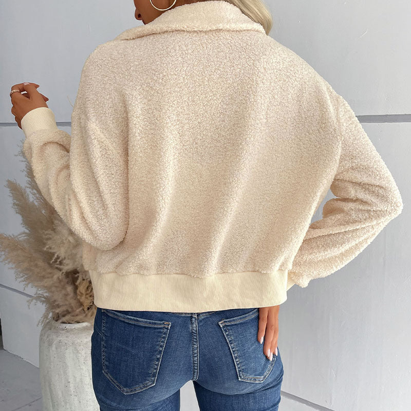 Damen Freizeitjacke Teddyfell Weich Elastisch Eveloria