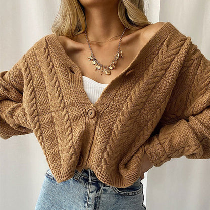 Damen Cardigan Grobstrick mit Knöpfen Eveloria - Eveloria
