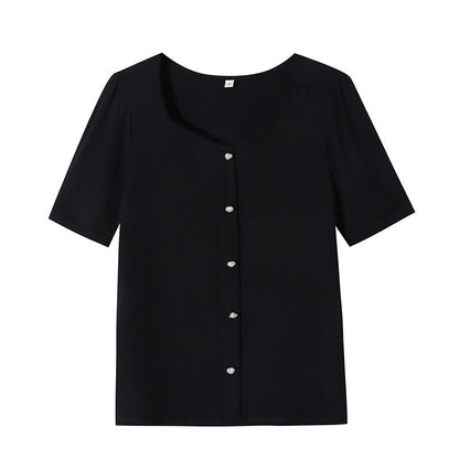 Damen Oberteil mit Knöpfen Feines Design Eveloria