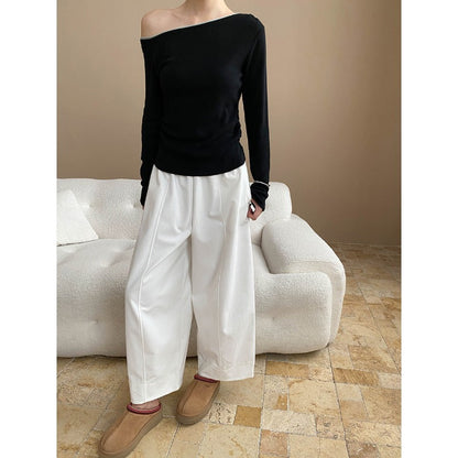 Damen Langarmoberteil Asymmetrisch Figurbetonter Stoff Eveloria