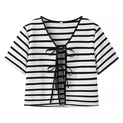 Damen Palazzo-Hosen Gestreift Elastischer Bund