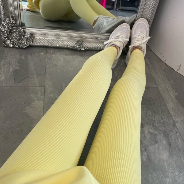 Damen Leggings Rippdesign Hochwerdig mit hohem Bund Eveloria
