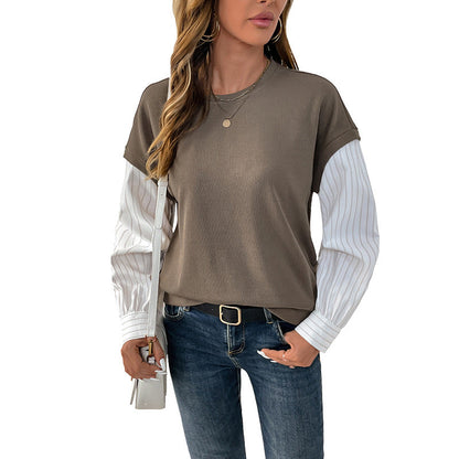 Damen Oberteil Lagenlook Krempelärmel Elegantes Design