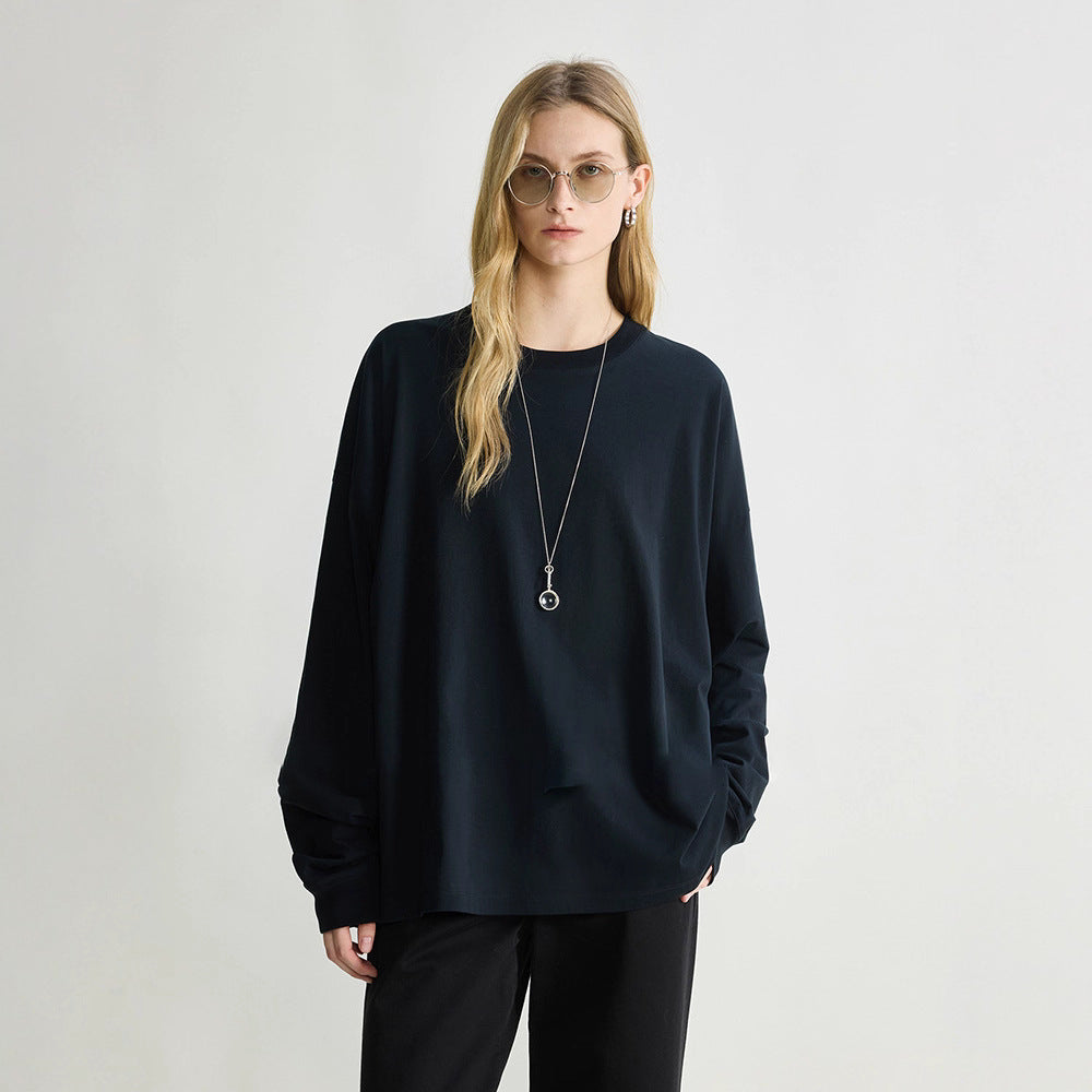 Damen Langarmshirt Minimalistisch Eveloria