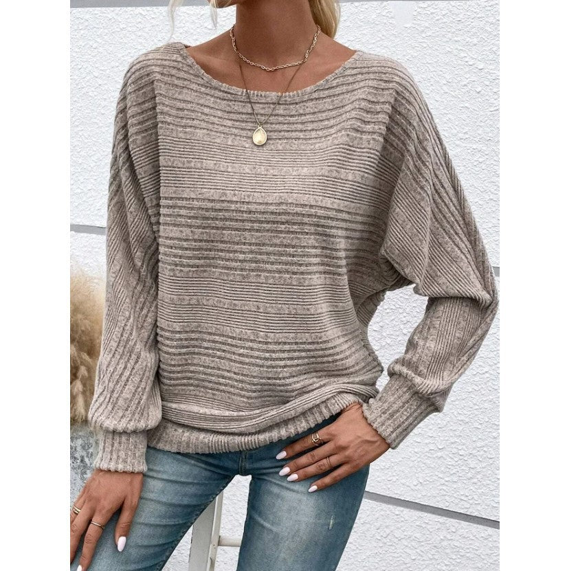 Damen Strukturpullover Lässig Weites Design Eveloria