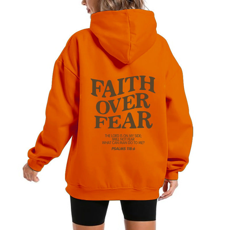 Damen Kapuzensweater Bequem Motivierender Schriftzug Grau