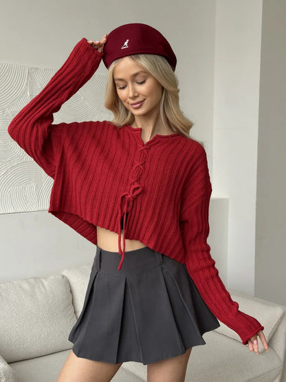 Damen Strickpullover Locker Zopfdesign Eveloria