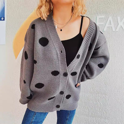 Damen Strickcardigan mit Punktedesign Bequem Eveloria