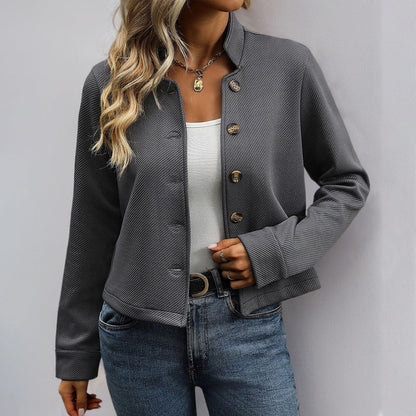 Damen Blazer Modern Knopfdetails Strukturiert Eveloria