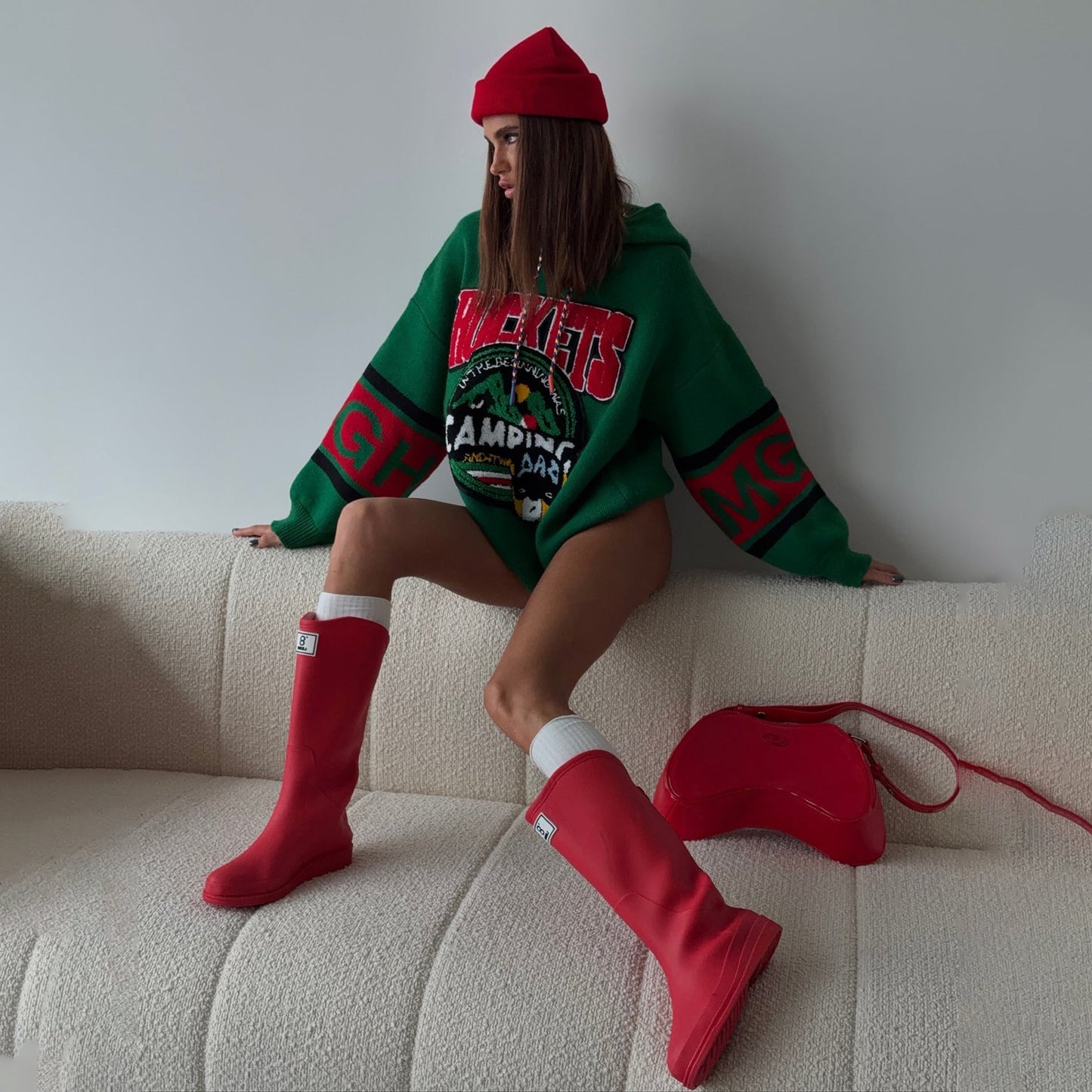 Damen Oversized Pullover Grafikdruck Eveloria - Eveloria