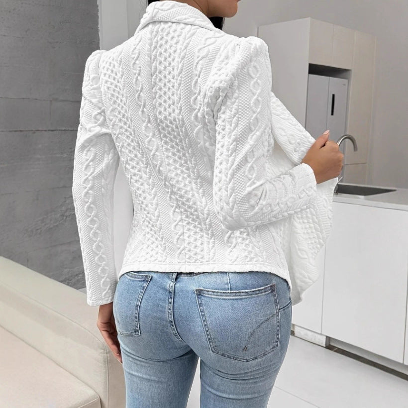 Damen Strukturierte Jacke Moderner Schnitt Eveloria