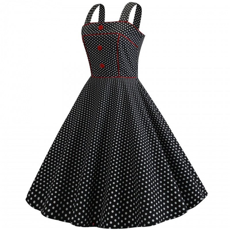 Damen Vintage Swingkleid Polka Dots Eveloria