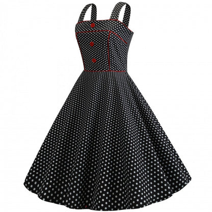 Damen Vintage Swingkleid Polka Dots Eveloria