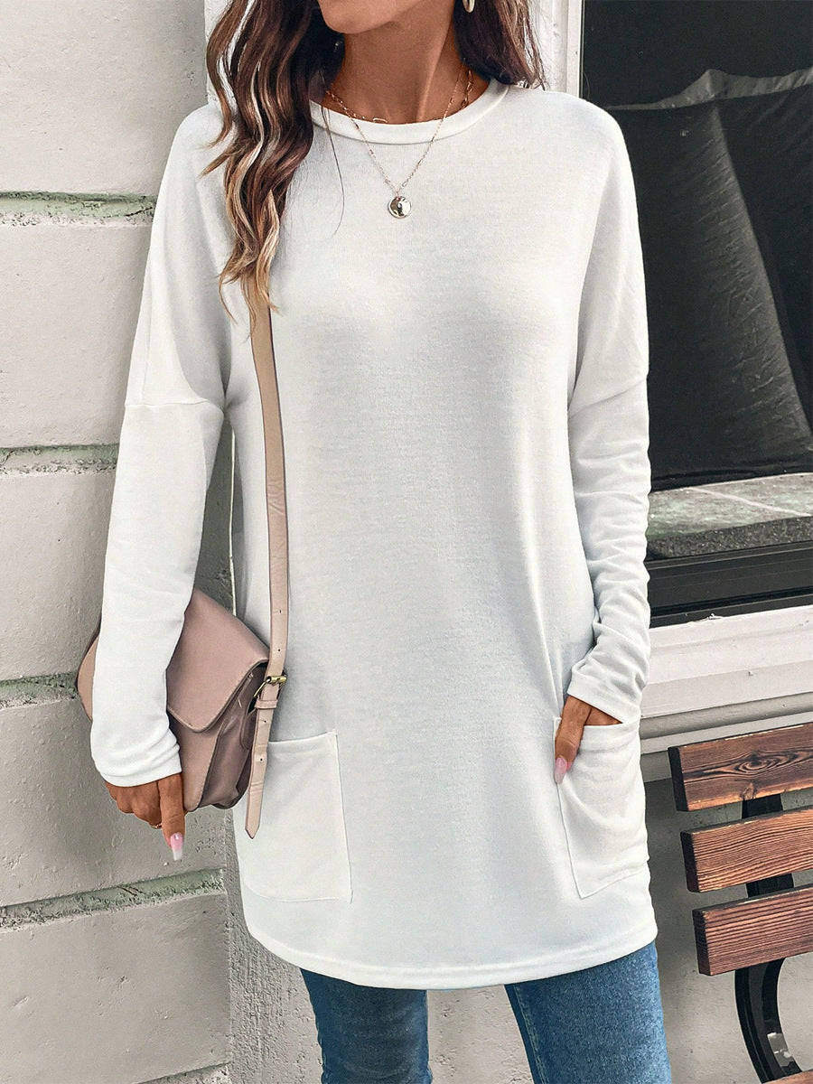 Damen Sweatshirt Relaxed Fit Baumwollmischung Rundhalsausschnitt