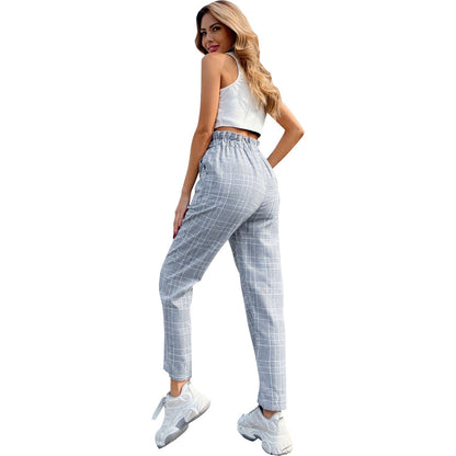 Damen Karohose Hohes Modell Mit Knöpfen Eveloria