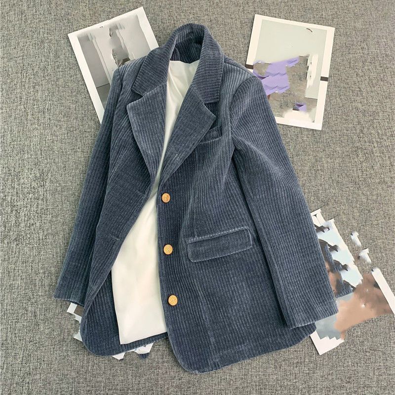 Damen Cord-Blazer Elegant Hochwertig Braun - Eveloria