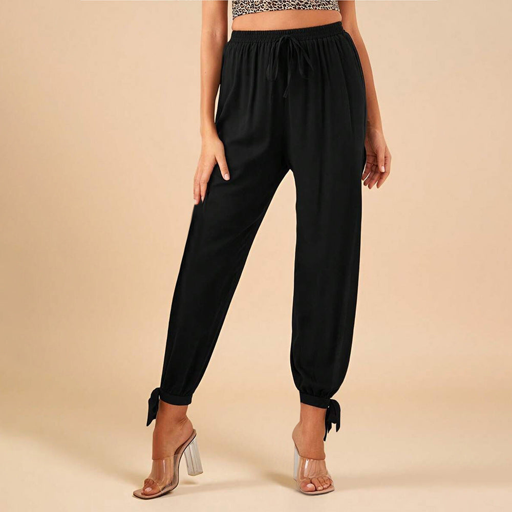 Damen Hose mit Seitenschlitzen und Kordelzug Eveloria