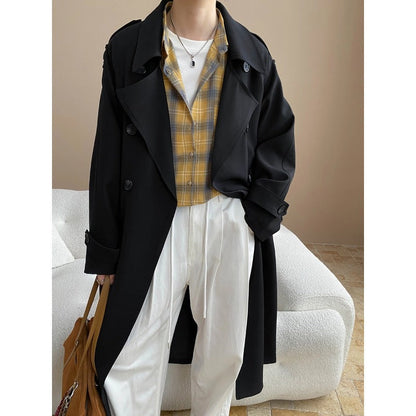 Damen Trenchcoat Elegant Vielseitig Schwarz Eveloria - Eveloria