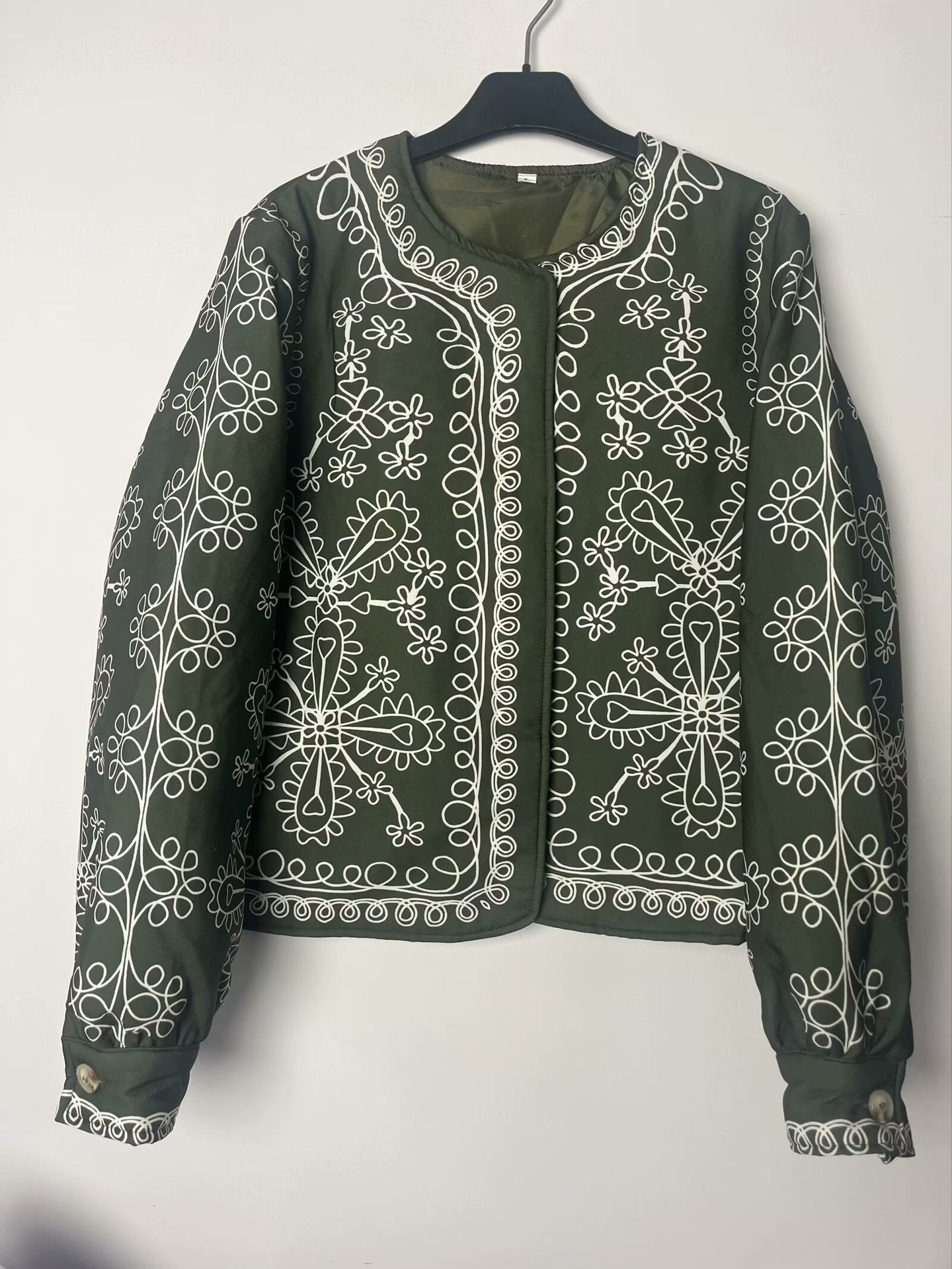 Damen Jacke Patchwork Floralmuster Elegant Eveloria