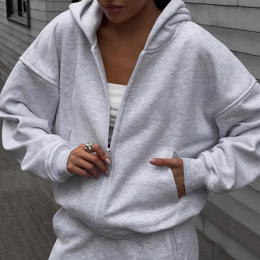 Damen Oversized Kapuzenjacke Jogginghose Set Eveloria