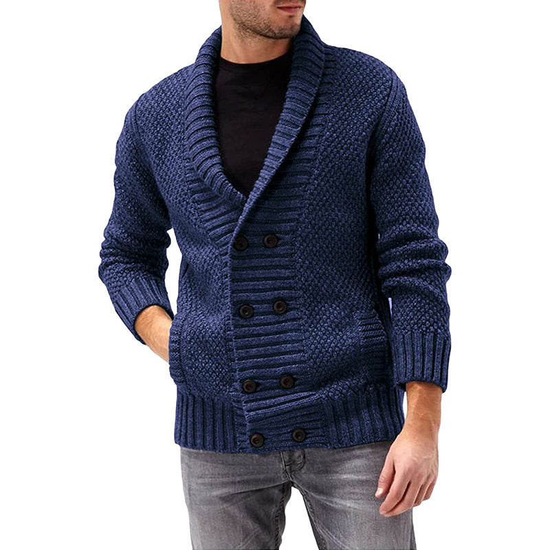 Herren Strickjacke Doppelknopfleiste Strukturiert Komfortabel - Eveloria