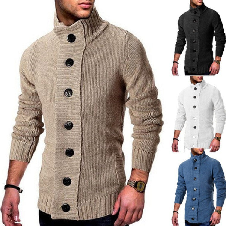 Herren Strickjacke Hochkragen Komfortabel