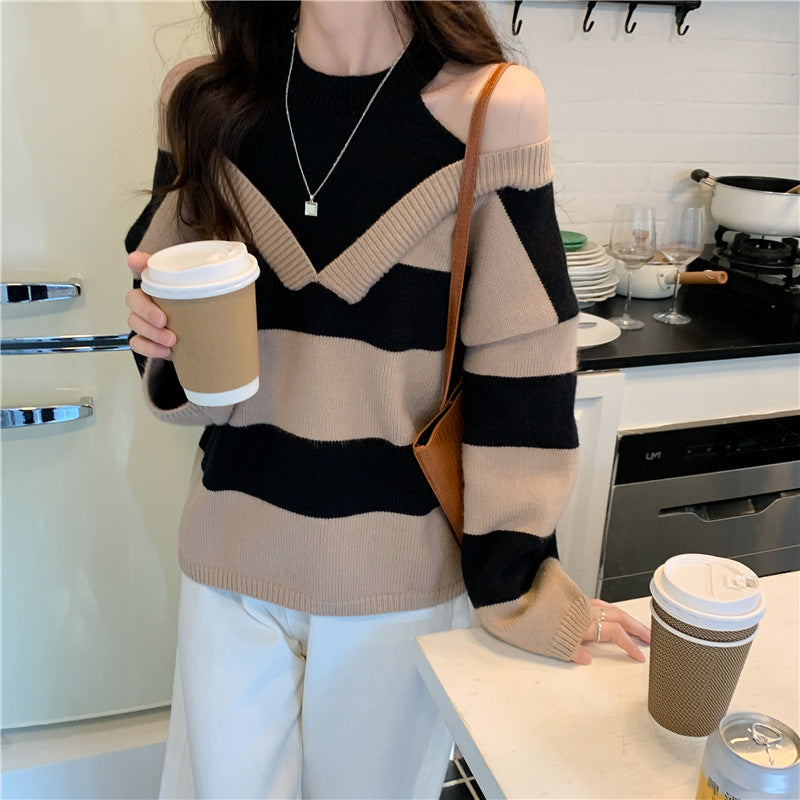 Damen Pullover mit Ausschnitten Trendfarben Eveloria