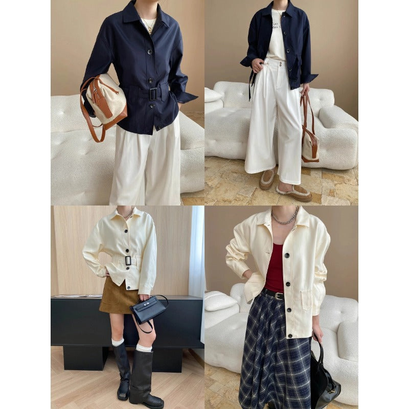Damen Utility-Jacke Lässig Oliv Grün