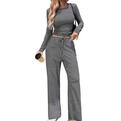 Damen Longsleeve Freizeit-Set Weites Design Eveloria