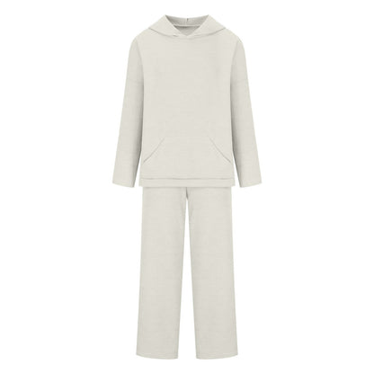 Damen Langarm Hoodie Palazzo Hosen Set Bequem Eveloria