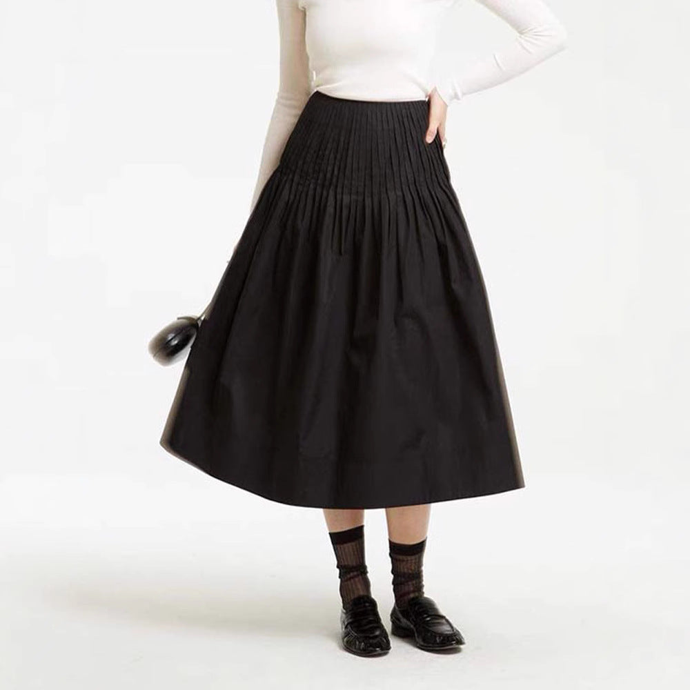 Damen Midirock Plissee Elegant Eveloria