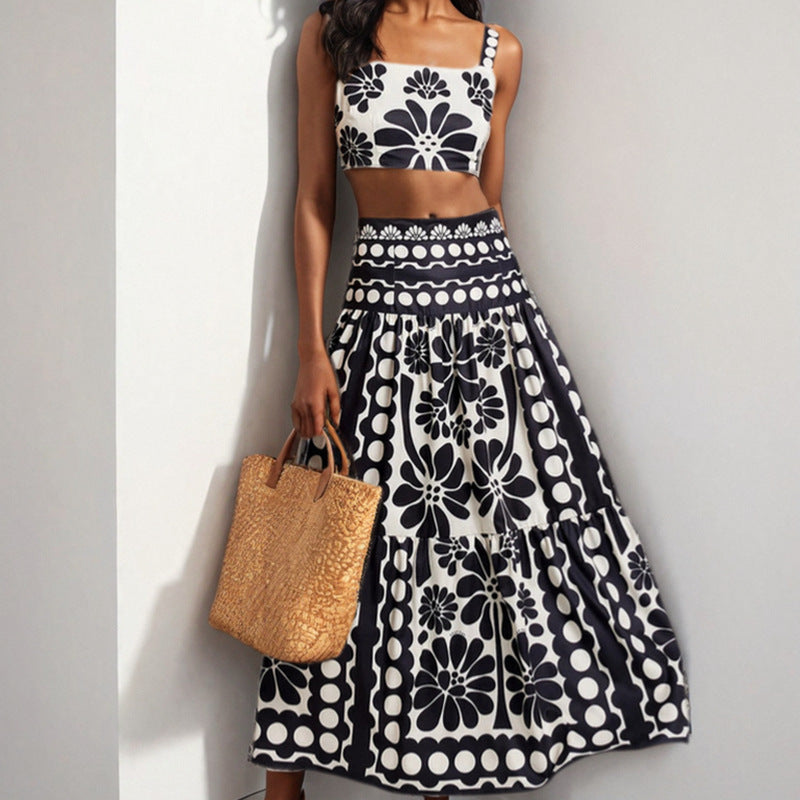 Damen Zweiteiliges Set Crop- Maxirock