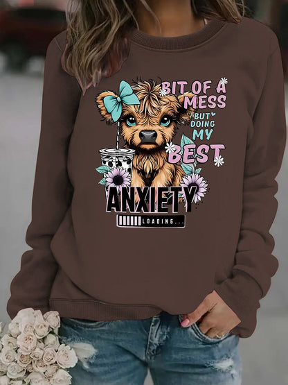 Damen Sweatshirt Hundedesign Weiss