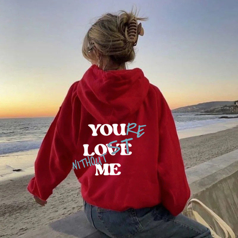 Damen Oversized Kapuzensweater Inspirierender Aufdruck