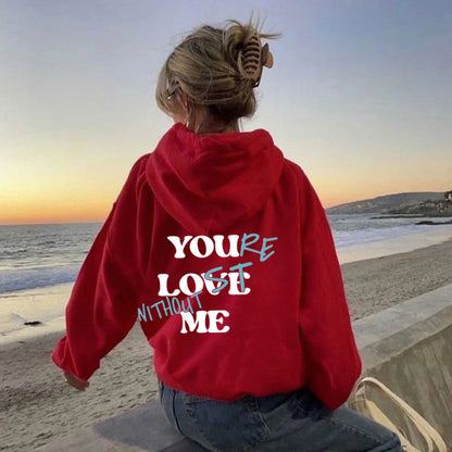 Damen Oversized Kapuzensweater Inspirierender Aufdruck