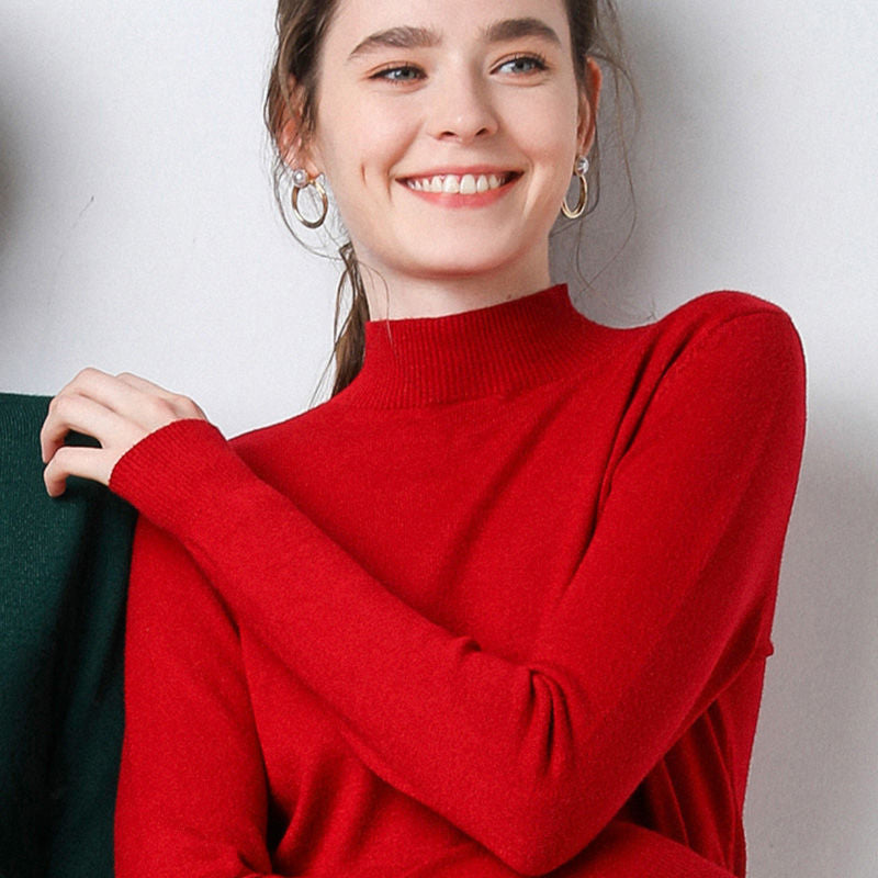 Damen Feinstrickpullover Hochgeschlossen Eveloria