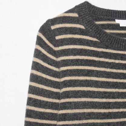 Damen Kaschmir Cardigan Gestreift Eveloria