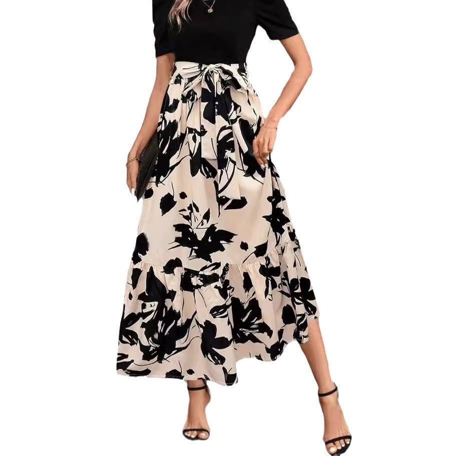 Damen Maxirock Voluminöser Schnitt Florales Design