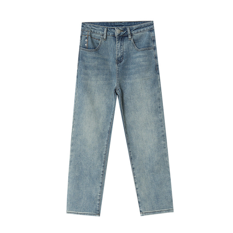 Damen High-Waist Straight-Leg Jeans Eveloria