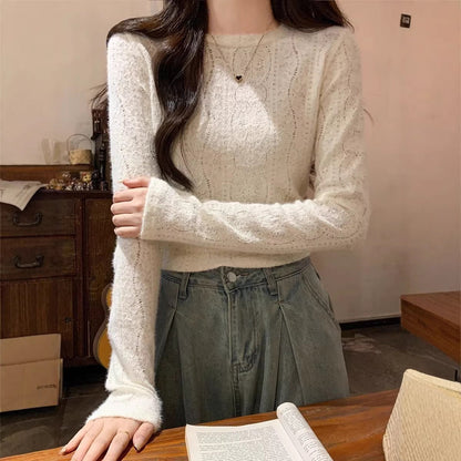 Damen Feinstrickpullover Langarm Eveloria