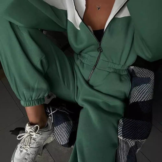 Damen Sport Jogginganzug Farbige Einsätze Eveloria - Eveloria